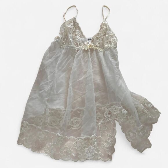 Y2K Angelic Coquette Frederick’s of Hollywood Lace Tulle Babydoll Cami – XL - Picture 2 of 8